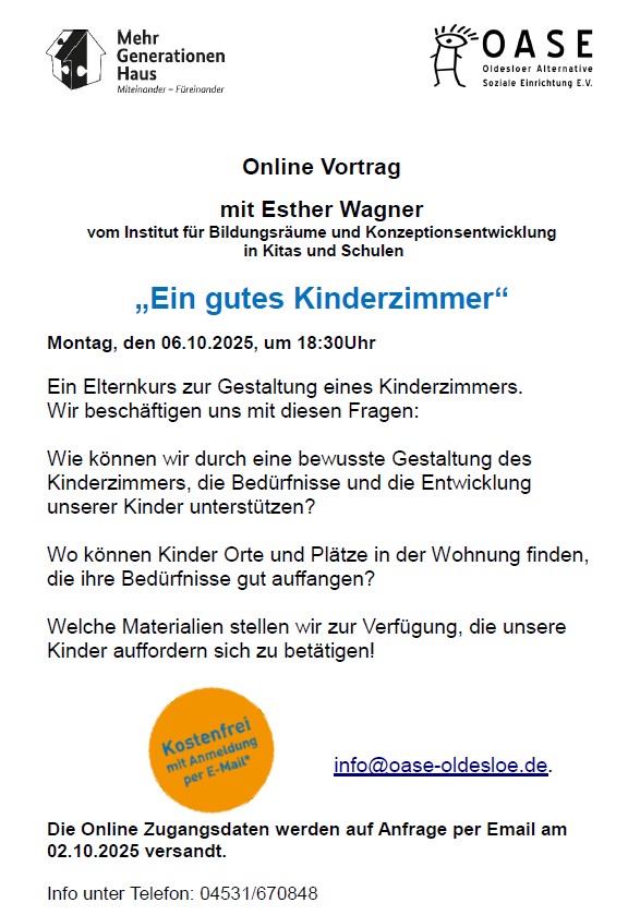 online-Vortrag "Ein Gutes Kinderzimmer"